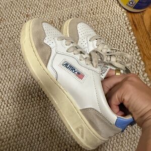 Autry White and Beige Sneakers